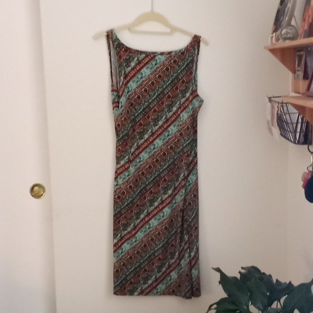 axcess turquoise and brown print dress - Picture 4 of 4